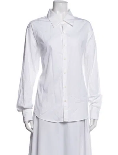 Pre-owned Comme Si Long Sleeve Button-up Top In White