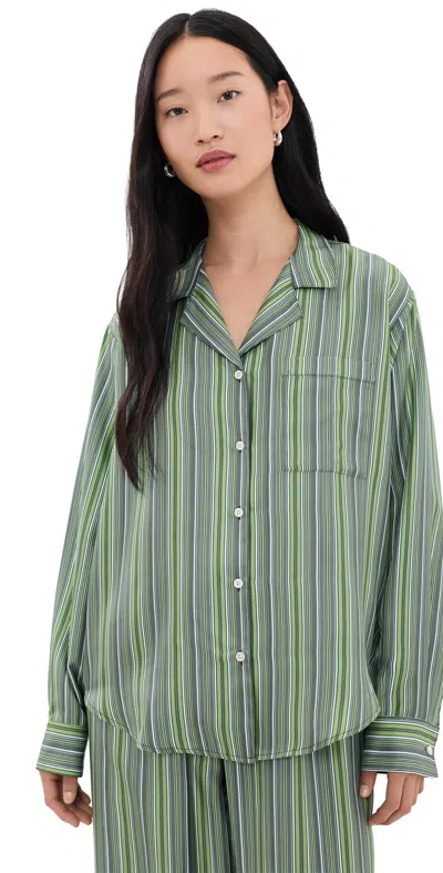 Comme Si Long Sleeve Notched Collar Shirt Abruzzo Stripe