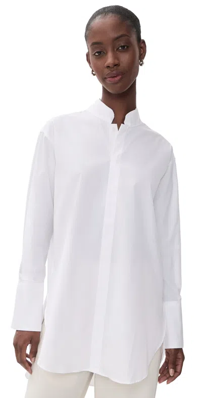 Comme Si Mandarin Collar Shirt White