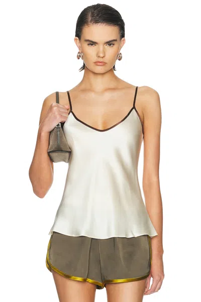 Comme Si Silk Bias Cami Top In White
