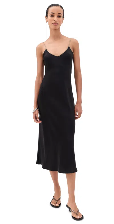 Comme Si Silk Bias Dress Black