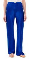 Comme Si Silk-charmeuse Pants In Blue