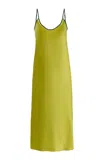 Comme Si Silk-charmeuse Midi Dress In Yellow