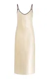Comme Si Silk Bias Slip Dress In White
