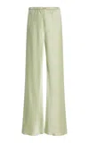 Comme Si Silk-charmeuse Pants In Green