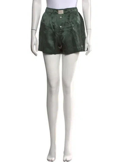 Pre-owned Comme Si Silk Mini Shorts In Green