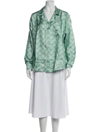 Pre-owned Comme Si Silk Printed Pajamas W/ Tags In Green