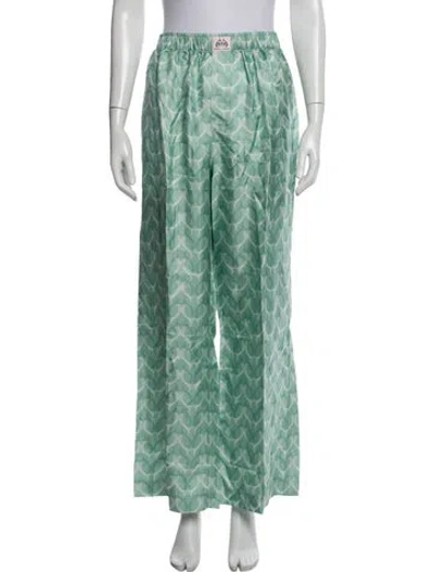 Pre-owned Comme Si Silk Printed Pajamas W/ Tags In Green