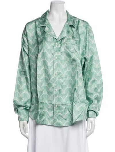 Pre-owned Comme Si Silk Printed Pajamas W/ Tags In Green