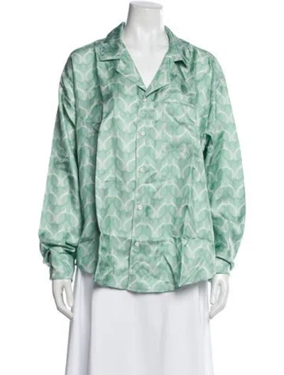 Pre-owned Comme Si Silk Printed Pajamas W/ Tags In Green