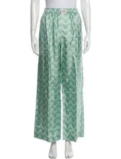 Pre-owned Comme Si Silk Printed Pajamas W/ Tags In Green