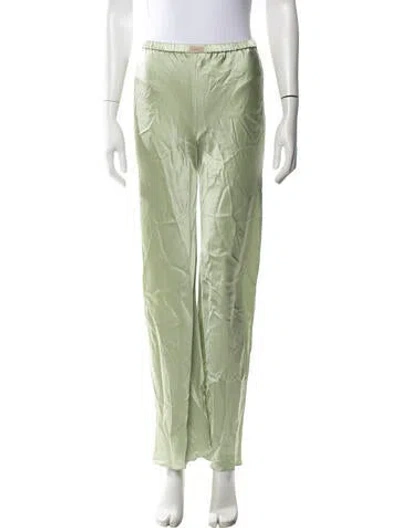 Pre-owned Comme Si Silk Straight Leg Pants In Green