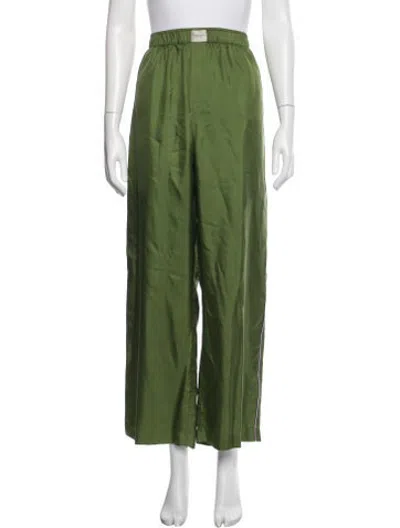 Pre-owned Comme Si Silk Sweatpants In Green