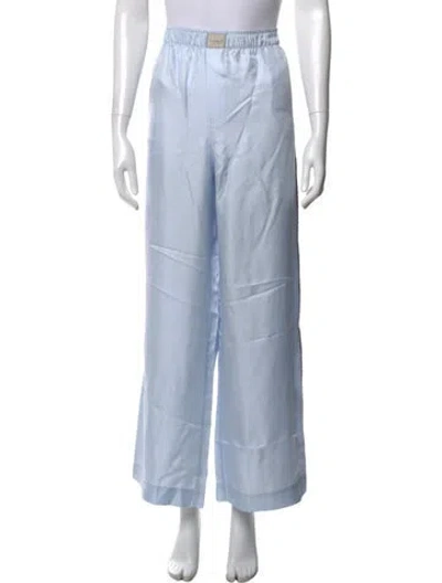 Pre-owned Comme Si Silk Wide Leg Pants In Blue