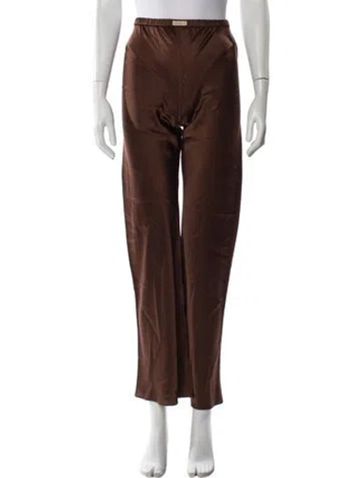 Pre-owned Comme Si Silk Wide Leg Pants In Brown