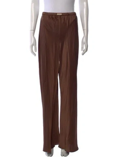 Pre-owned Comme Si Silk Wide Leg Pants In Brown