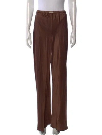 Pre-owned Comme Si Silk Wide Leg Pants In Brown