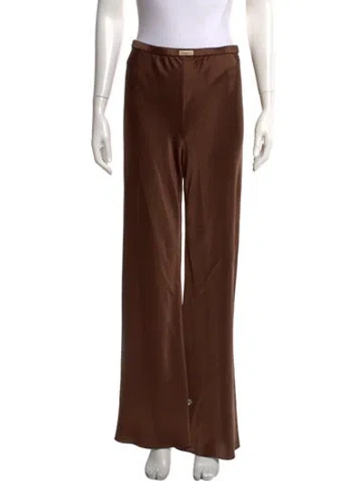 Pre-owned Comme Si Silk Wide Leg Pants In Brown