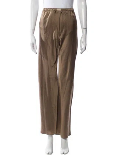 Pre-owned Comme Si Silk Wide Leg Pants In Brown