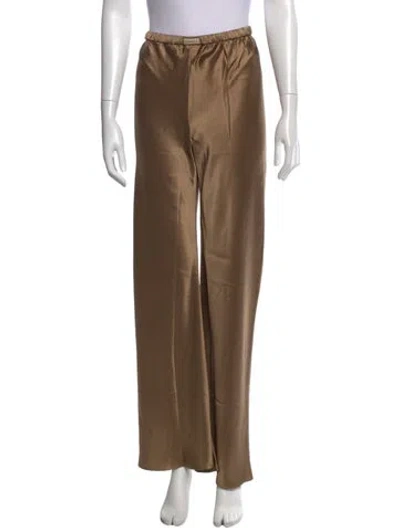 Pre-owned Comme Si Silk Wide Leg Pants In Brown