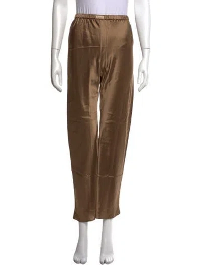 Pre-owned Comme Si Silk Wide Leg Pants In Brown