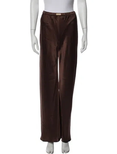 Pre-owned Comme Si Silk Wide Leg Pants In Brown