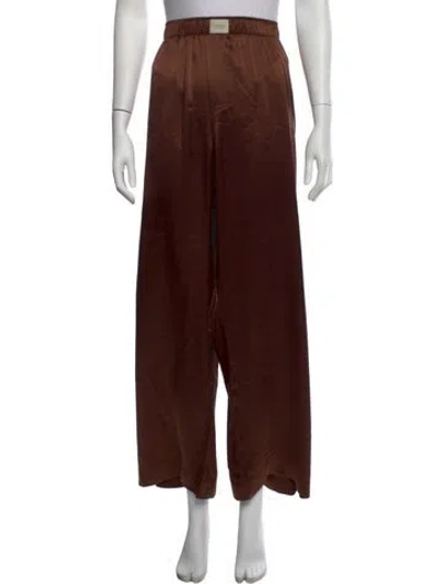 Pre-owned Comme Si Silk Wide Leg Pants In Brown