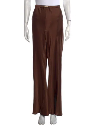 Pre-owned Comme Si Silk Wide Leg Pants In Brown
