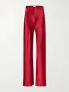 Comme Si Silk-charmeuse Pants In Red