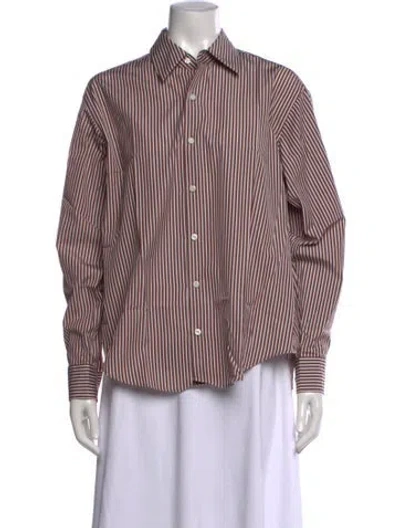 Pre-owned Comme Si Striped Long Sleeve Button-up Top W/ Tags In Multi