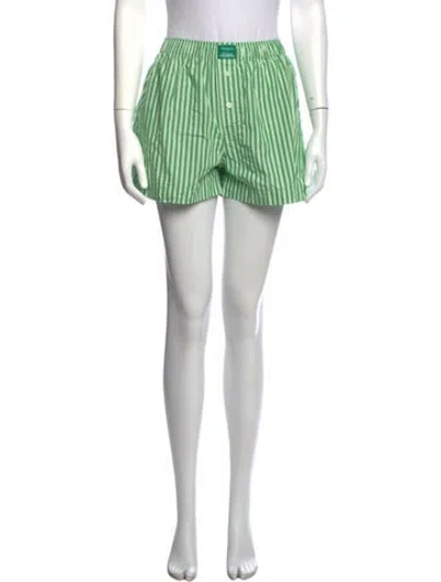 Pre-owned Comme Si Striped Mini Shorts In Green
