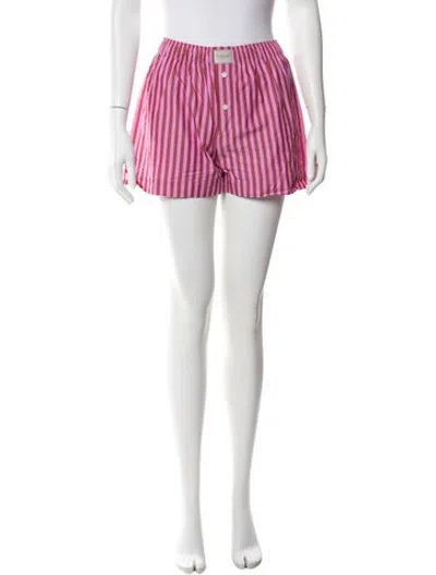 Pre-owned Comme Si Striped Mini Shorts In Pink