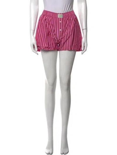 Pre-owned Comme Si Striped Mini Shorts In Red