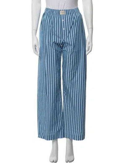 Pre-owned Comme Si Striped Sweatpants In Blue