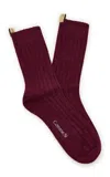 Comme Si The Cashmere Sock In Burgundy
