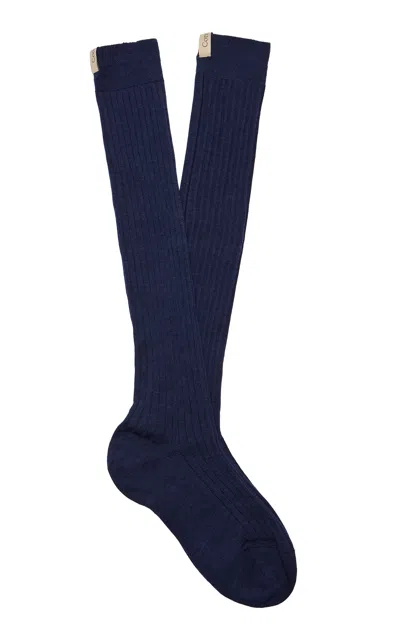 Comme Si The Knee High Wool Sock In Blue