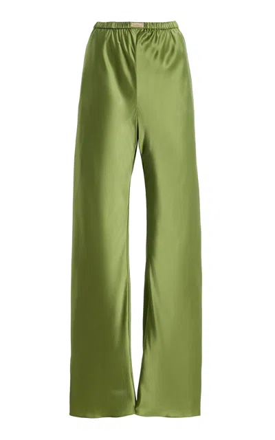 Comme Si The Silk Bias Pants In Green