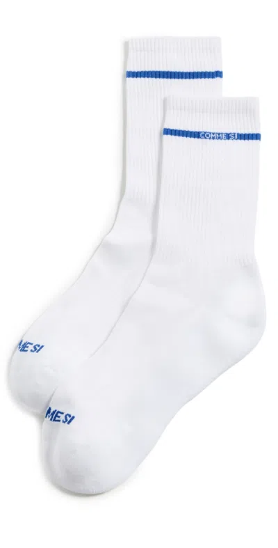 Comme Si The Tennis Socks White W/ Royal Blue