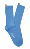Comme Si The Yves Ribbed Cotton-blend Sock In Blue