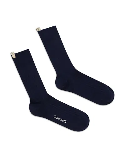 Comme Si The Yves Socks In Blue