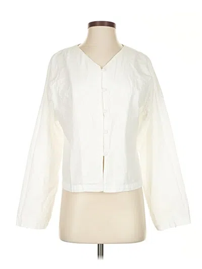 Pre-owned Commense 3/4 Sleeve Blouse In White