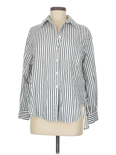 Pre-owned Commense 3/4 Sleeve Button Down Shirt In White