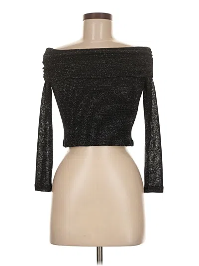 Pre-owned Commense 3/4 Sleeve Top Black Strapless Neckline Tops