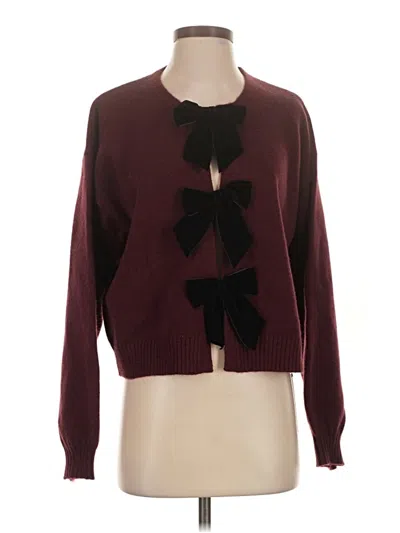Commense Cardigan Sweater In Burgundy