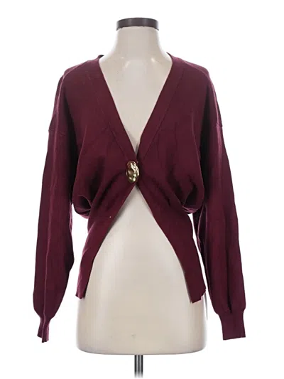 Commense Cardigan Sweater In Burgundy