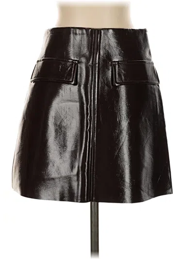Commense Faux Leather Skirt In Black