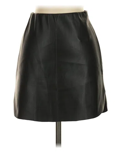 Pre-owned Commense Faux Leather Skirt In Black