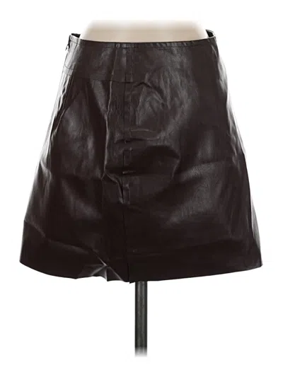 Pre-owned Commense Faux Leather Skirt In Brown