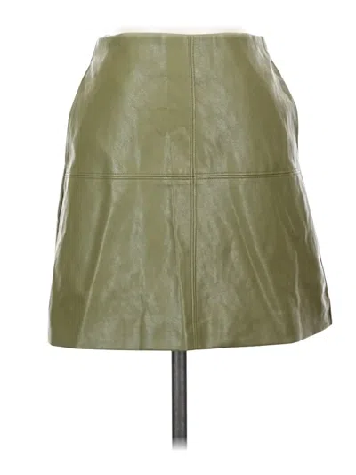 Pre-owned Commense Faux Leather Skirt In Green
