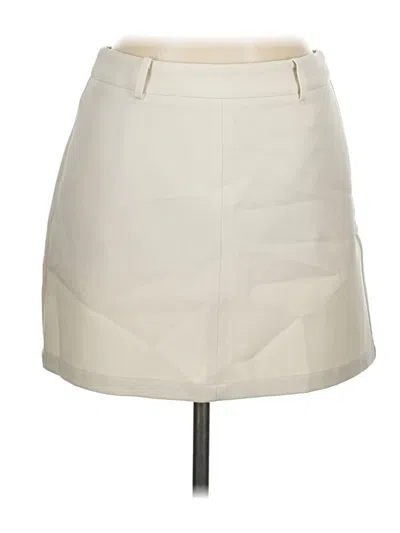 Pre-owned Commense Faux Leather Skirt In Ivory